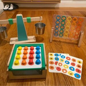LOVEVERY Toys-Connect Four, Every Which Weigh Scale,Match & Dot Hammer